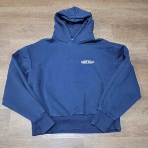 Daniel Simmons London Diaries Navy Blue Cotton Graphic Hoodie Mens Large